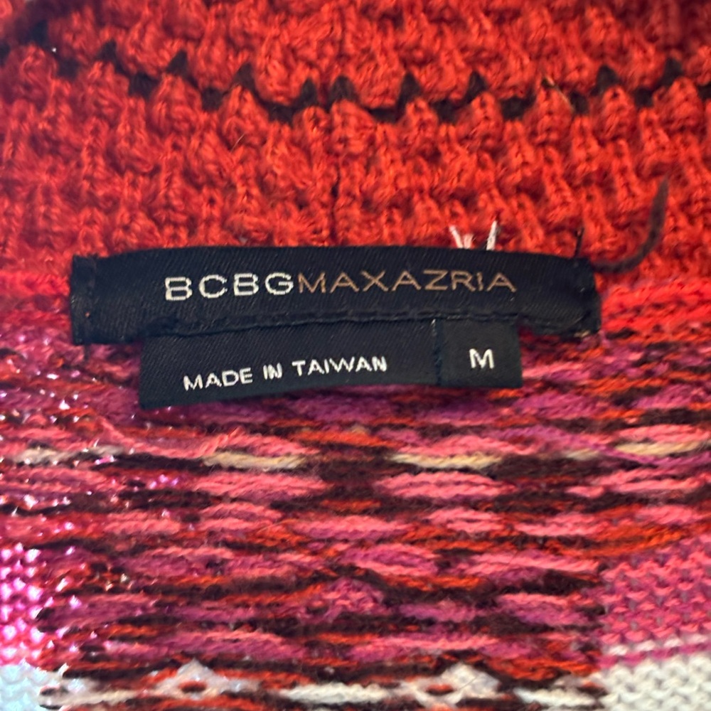 BCBGMaxAzria Orange and White Geometric Vest - Picture 2 of 5